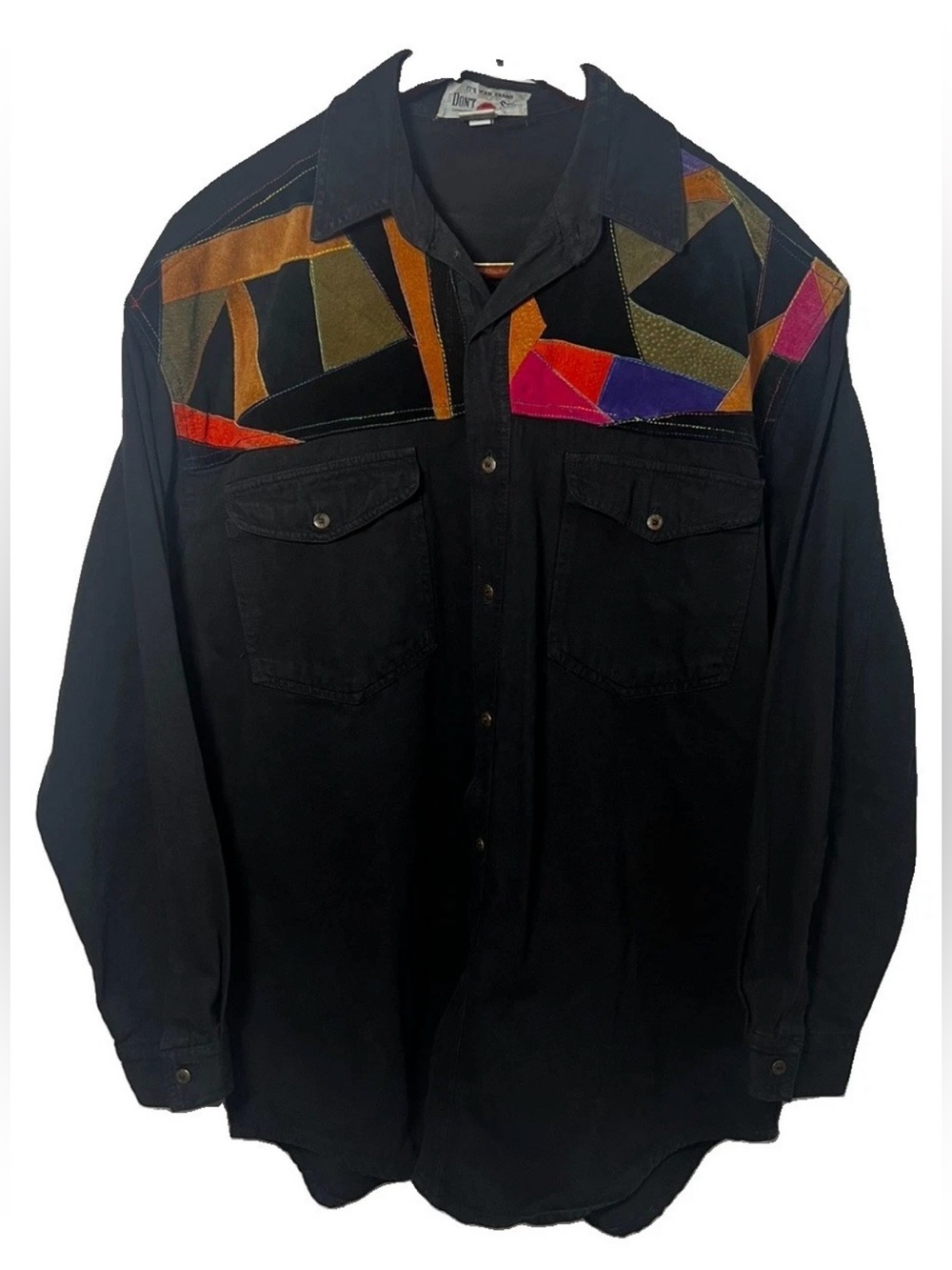 Vintage Don't Stop "Spirited Quality" Long Sleeve Western Shirt Large Western